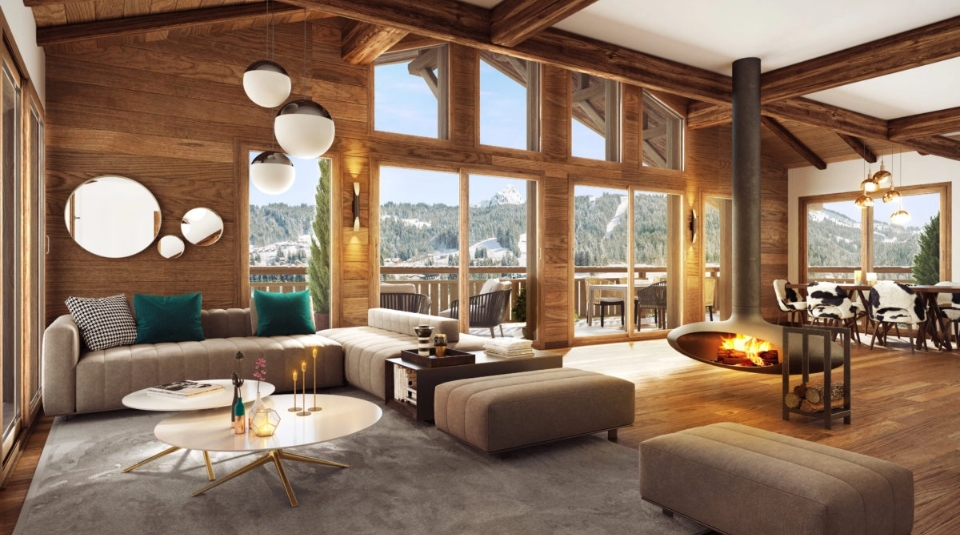 Vue intérieure du Chalet pour 12 personnes Les Gets